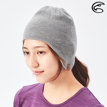 【ADISI】美麗諾針織遮耳保暖帽 AH21043 / 麻花灰