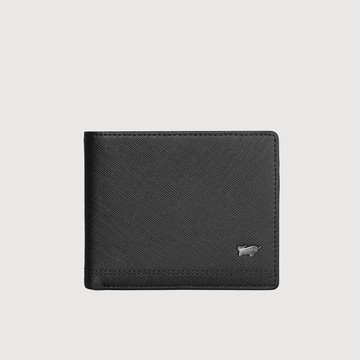 【免費升級送禮包裝】巴雷特 4卡零錢袋皮夾-黑色/BF546-315-BK