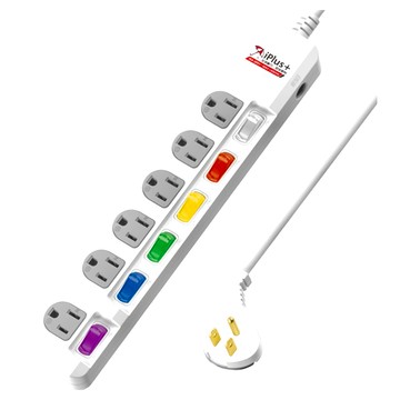 iPlus 保護傘 6孔延長線 3孔 SH1019  1.8m  6開關6插  1條