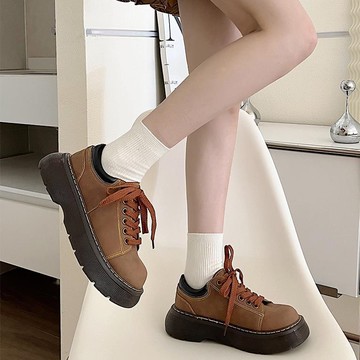 復古時尚英倫風綁帶小皮鞋