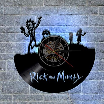 黑膠時鐘 瑞克與莫蒂 Rick and Morty唱片掛鐘 個性時尚