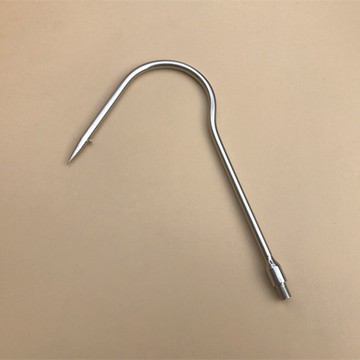 加粗柄帶倒刺大號單搭鉤頭子 小號中號圓尖無倒刺不銹鋼勾子8mm口
