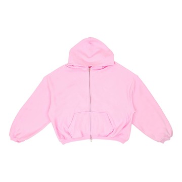 alexanderwang 粉色棉質Logo拉鍊連帽衫