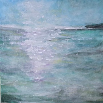 壓克力畫/丙烯藝術/手繪裝飾掛畫30×30【海知道・霧光】