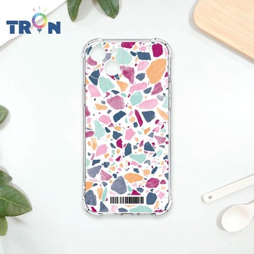 TRON IPhone 15 PLUS 大顆彩色幾何磨石子A款 四角防摔載具殼 軟殼 手機殼