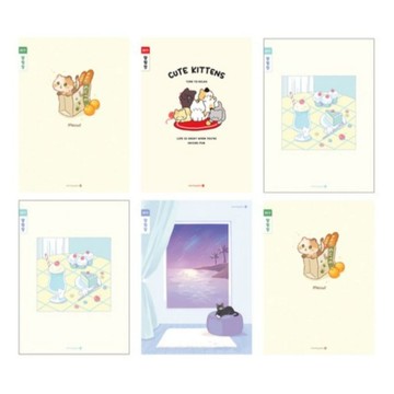 morning glory 窄行聯絡本 4本 + 顏色隨機 2本 小學3~6年級適用  1組