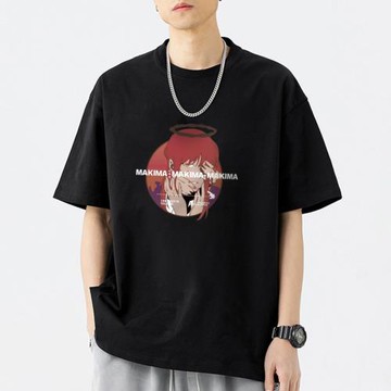 MAKIMA壞女人周邊短袖t恤日漫同人卡通印花寬松情侶純棉潮