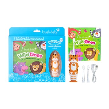 兒童牙刷 Brush Baby WildOnes 充電式兒童聲波電動牙刷禮盒組