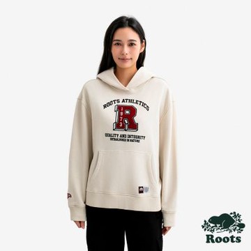Roots女裝- HERITAGE 連帽上衣-米白色