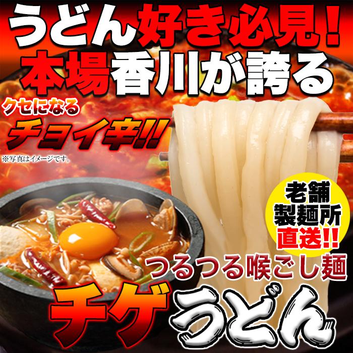 チョイ辛うまチゲうどん4食(180g×4) つるつる麺に絡むチョイ辛チゲスープ付（粉末） 訳あり  お試し ポイント 送料無料