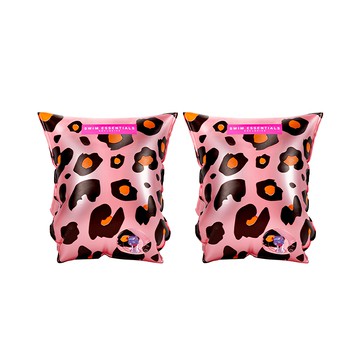 SWIM ESSENTIALS 荷蘭嬰幼兒充氣臂圈 0~2歲 玫瑰金小花豹  2個