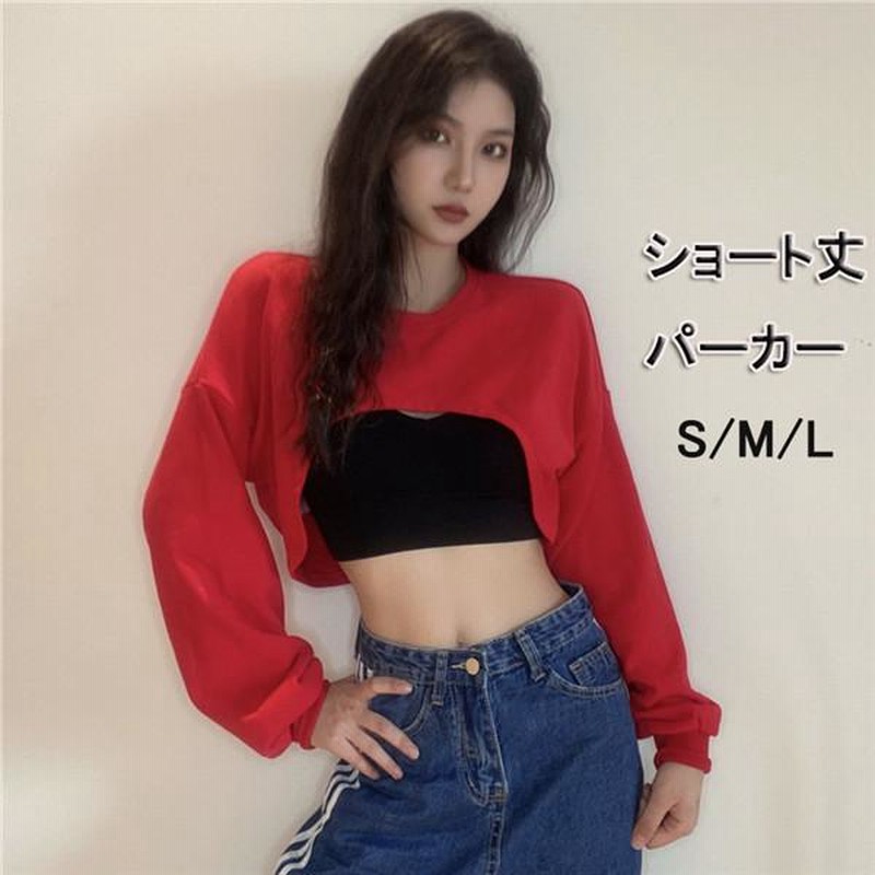 パーカー 超ミニ丈パーカー ショート丈 パーカー ヒップホップ 韓流 長袖 プルオーバー B系 スウェット 通販 LINEポイント最大0.5%GET  LINEショッピング