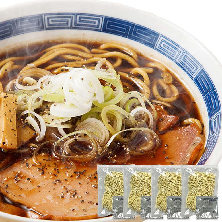 富山 ブラック ラーメン 4食 スープ付き ゆうパケット 送料無料 プレミアム