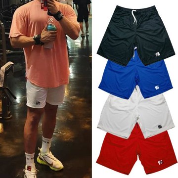 夏季健身短褲男運動五分褲跑步寬松彈力速干5分褲足球籃球訓練褲