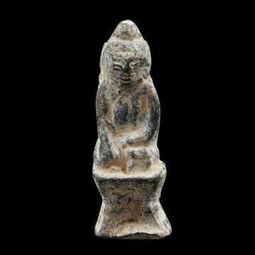 緬甸佛塔聖物-18-19世紀錫合金觸地印佛陀