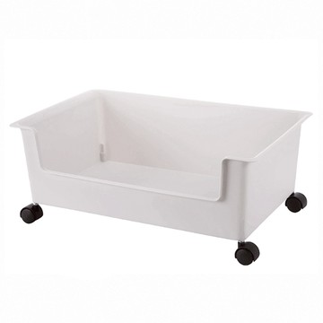 兩用式可移動滑輪收納置物箱 39 x 29 x 13cm 500g  39 x 28.5 x 12cm  白色  1個