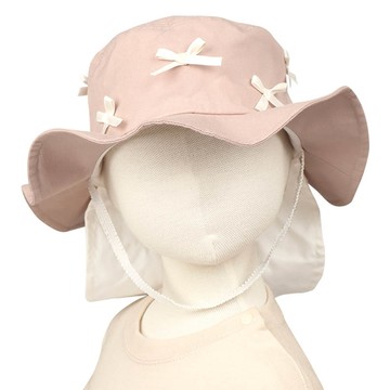akachan honpo - 平頂帽-蝴蝶結-粉紅色
