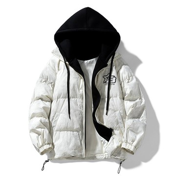 【HOT 本舖】男装冬季新國標羽絨服男美式潮牌棒球服連帽假兩件羽絨服外套新款