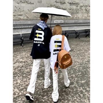 美式潮牌高街字母重磅短袖T恤男2025新款夏季寬松純棉情侶裝上衣