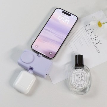 小方塊3合1行動電源20W快充 隨插隨充 雙頭免帶線 PD快充 (晴空藍)小方塊行動電源 三合一快充版