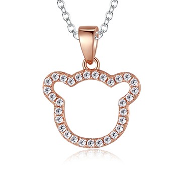 925純銀項鍊．可愛熊．小熊項鍊．八心八箭．生日禮物．CS5030