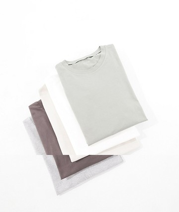 ASOS DESIGN 5 pack long sleeve t-shirts in multiple colours