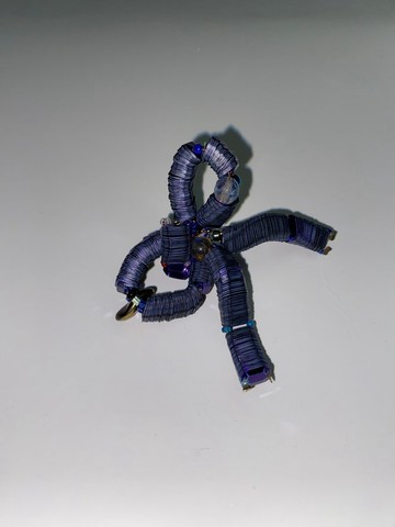 亮片光束系列 金屬紫 蝴蝶結耳環