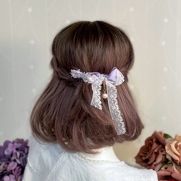 浪漫蕾絲蝴蝶結一字髮夾壓夾 邊夾 香蕉夾 髮梳 髮插 髮叉 彈簧夾