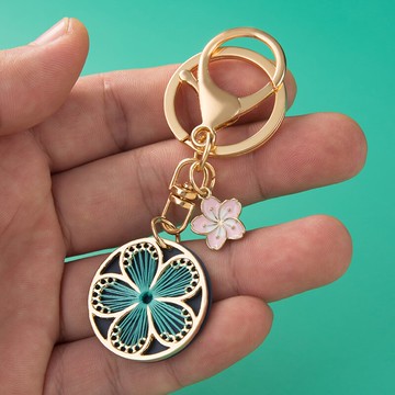 五瓣花鑰匙扣掛件創意鑰匙鏈圈環個性可愛網紅男女情侶汽車包掛飾