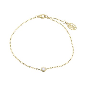 Cartier 卡地亞 18K黃金 單鑽 Cartier d Amour 手鏈 【二手名牌BRAND OFF】