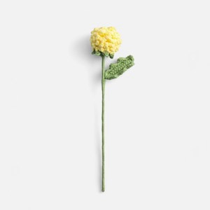 奧可利鉤針毛線小花插乒乓球菊23cm 黃