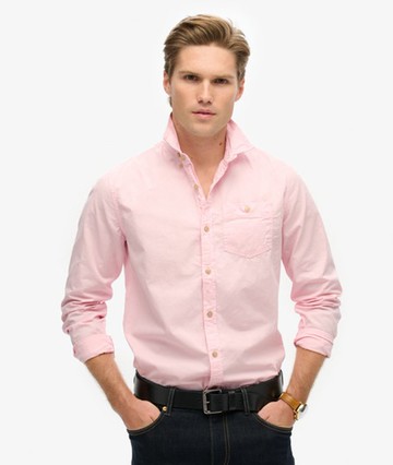 Superdry Men's Men's The Merchant Store - Long Sleeved Shirt Pink - Size: S