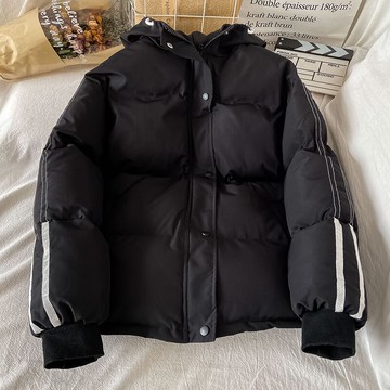 港風ins寬松棉服女新款冬季設計感小眾加厚連帽棉衣外套潮