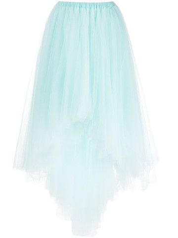 Cynthia Rowley - asymmetric tulle midi skirt - women - Polyester/Polyester - L - Blue