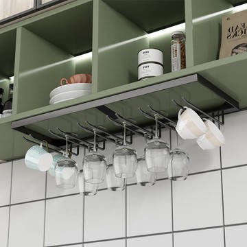 紅酒杯架子不銹鋼懸掛家用櫥櫃裝飾咖啡馬克杯架輕奢高腳杯架倒掛初色家居馆 雙11全館免運