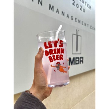 黃金大劈叉圣誕節精釀啤酒杯禮物大容量加厚耐熱玻璃杯品脫杯