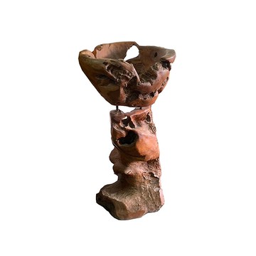 【吉迪市100%全柚木家具】PP531 奇木花台 裝飾 不規則