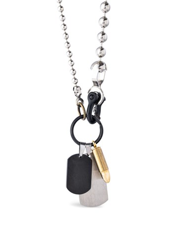 Gunda - Line beaded chain necklace - men - Sterling Silver/Brass - 84