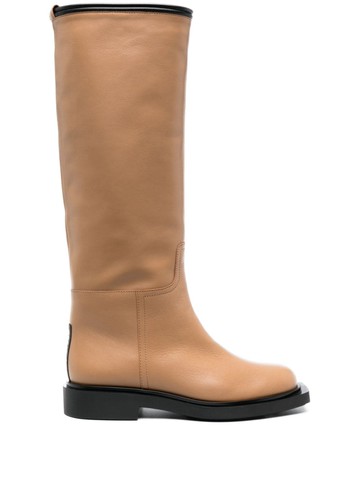 3juin - round-toe leather boots - women - Calf Leather/Calf Leather/Rubber - 41 - Brown
