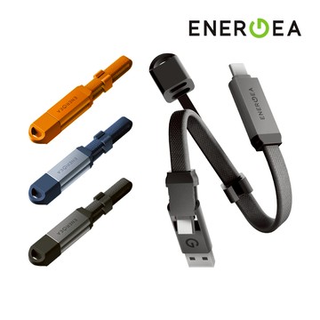 ENERGEA Sheath Key 兩用接頭充電線 USB-C to USB-C+USB-A 15cm 亞瑟3C生活