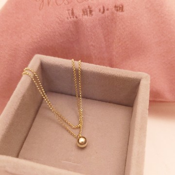 【焦糖小姐 Ms caramelo】925純銀鍍K黃 小金球雙鍊腳鍊