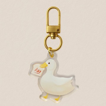 壓克力吊飾-鴨子滿分吐司 40mm寫實風格插畫