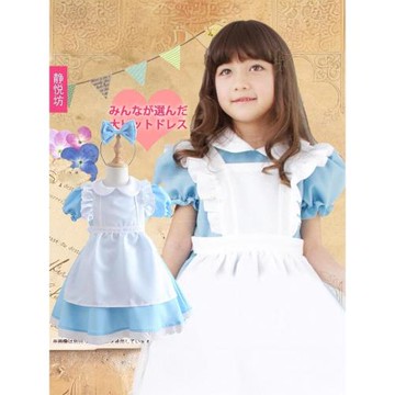 幼兒童愛麗絲夢游仙境女童女孩女仆人灰姑娘衣服萬圣節表演出服裝