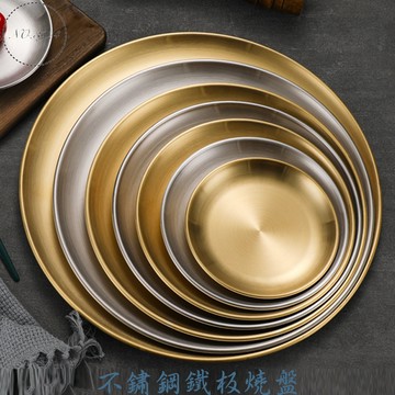 不鏽鋼鐵板燒盤 肉盤 盤子 備料盤 料理盤 烤肉盤 圓盤 不鏽鋼肉盤 304不鏽鋼餐盤 鐵板燒盤 調理盤  不鏽鋼圓盤