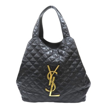 SAINT LAURENT YSL 聖羅蘭  黑色 羊皮 菱格紋 ICARE 手提包 698651 【二手名牌BRAND OFF】