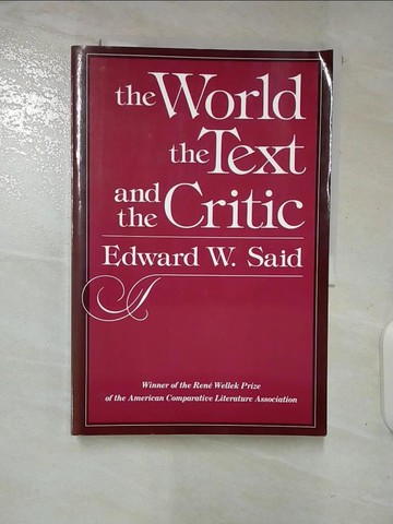 【書寶二手書T9／文學_DQD】The World, the Text, and the Critic_Said, Edward W.