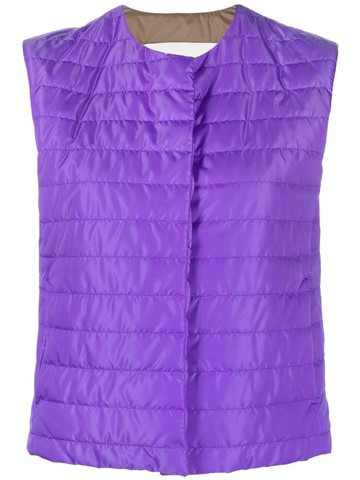 Mackintosh - ISABEL collarless liner vest - women - Nylon/Polyester - 10 - Purple