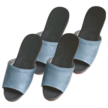 XUZU 舒筑 優雅室內皮拖鞋 台灣製造 PVC防潮 EVA輕量靜音  28cm  藍色  2雙