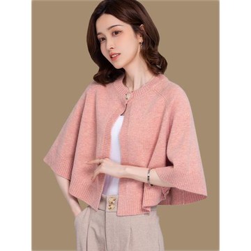 斗篷披肩針織開衫女春秋季短款配旗袍外搭羊毛衫高端女士毛衣外套