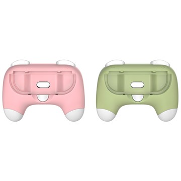 DOBE 雙色握把 Switch1/2代通用  白色 + 粉色 + 綠色  2個  TNS-3163S